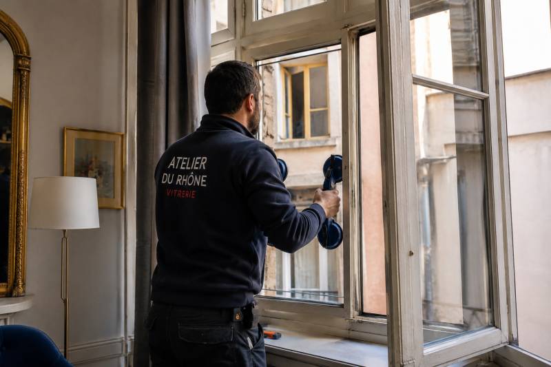 Remplacement d'un vitrage dans un appartement dans le Vieux Lyon